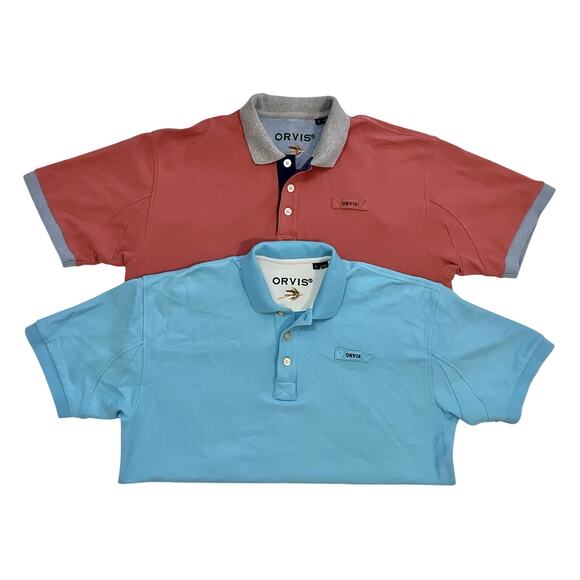 Orvis Other - Vintage Orvis Polo Shirts (2) Men L Heavy Cotton Reinforced Golf Fishing Outdoor